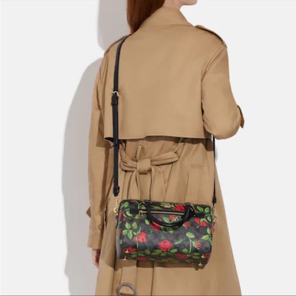 Coach Rowan Satchel In Signature Canvas
With Fairytale Rose Print - Picture 3 of 5